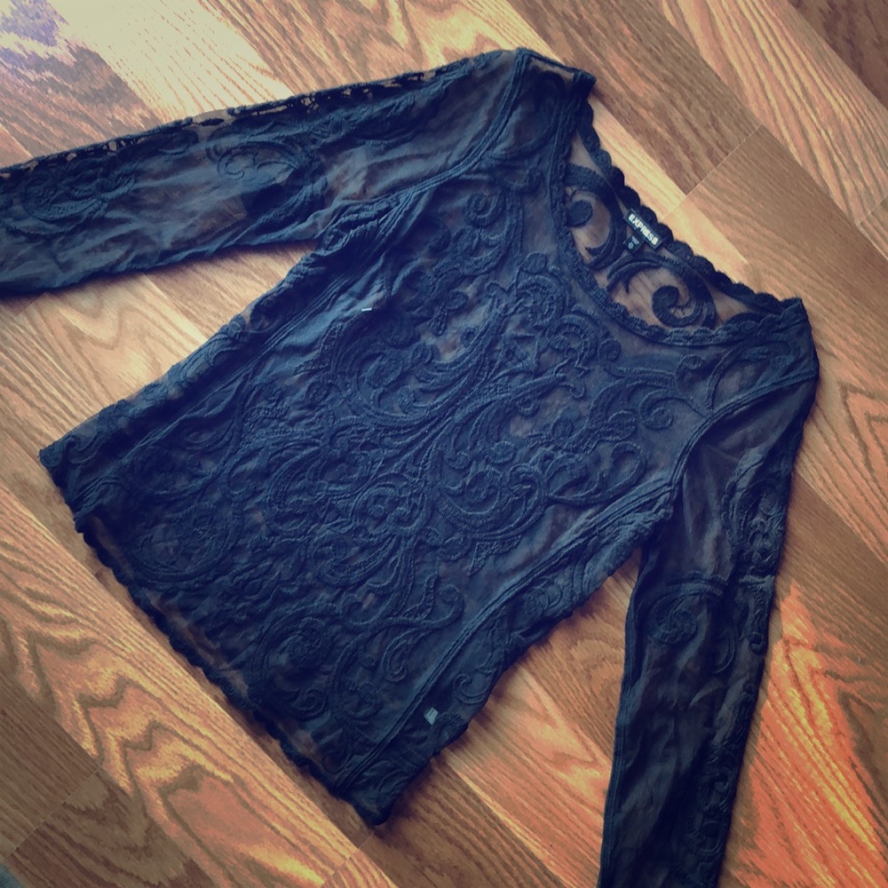 Black lace shirt xs